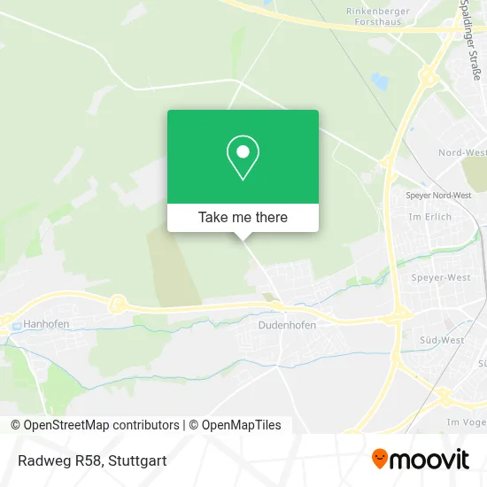 Radweg R58 map