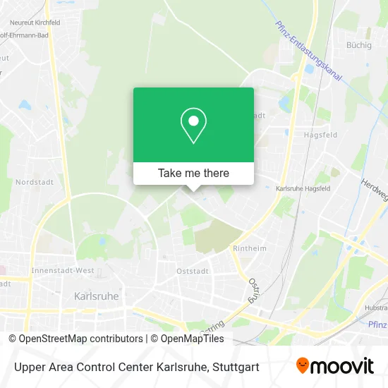 Upper Area Control Center Karlsruhe map