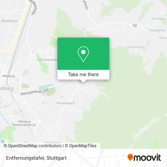 Entfernungstafel map