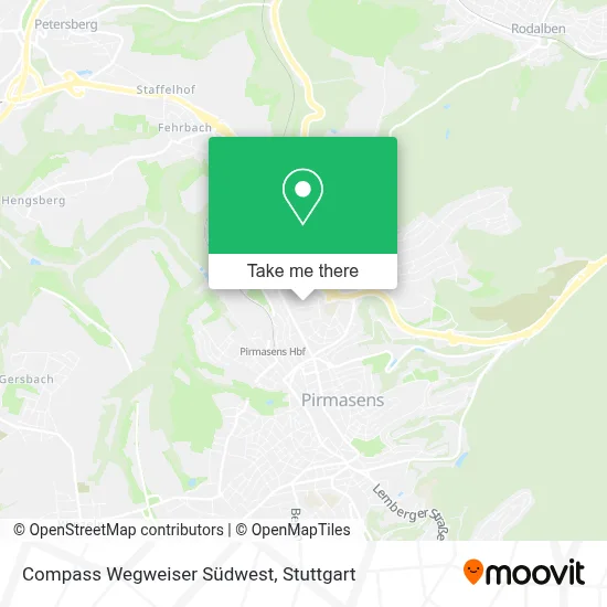 Compass Wegweiser Südwest map