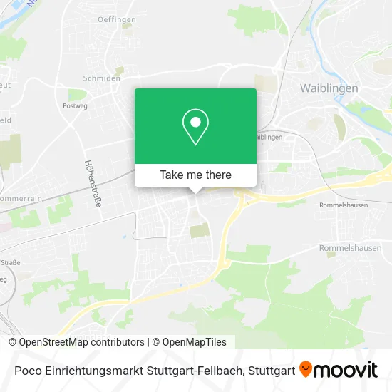 Карта Poco Einrichtungsmarkt Stuttgart-Fellbach