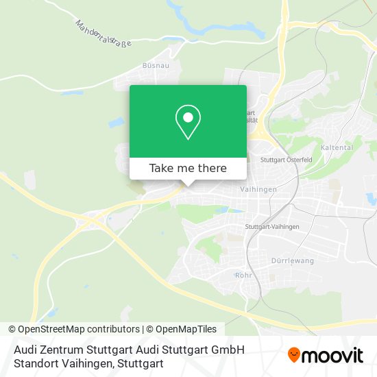 Карта Audi Zentrum Stuttgart Audi Stuttgart GmbH Standort Vaihingen