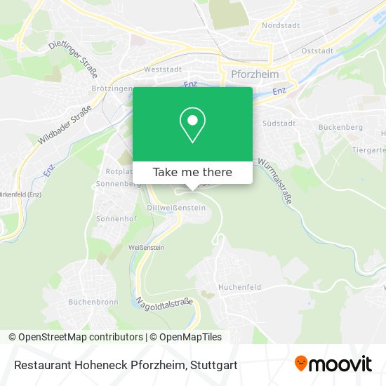 Restaurant Hoheneck Pforzheim map
