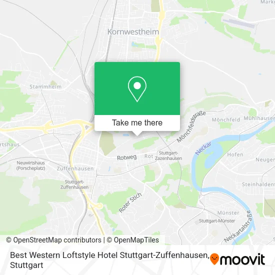 Карта Best Western Loftstyle Hotel Stuttgart-Zuffenhausen