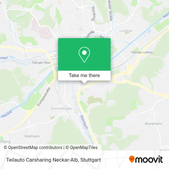 Teilauto Carsharing Neckar-Alb map