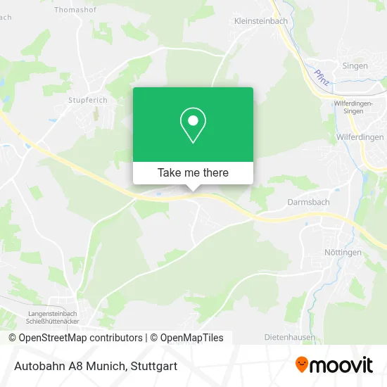 Autobahn A8 Munich map