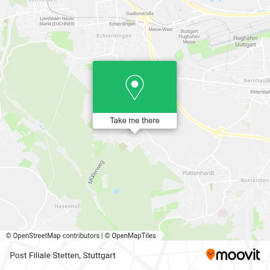 Post Filiale Stetten map