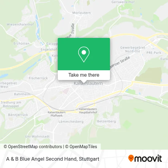 A & B Blue Angel Second Hand map