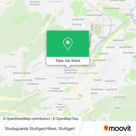 Studyguards Stuttgart-West map