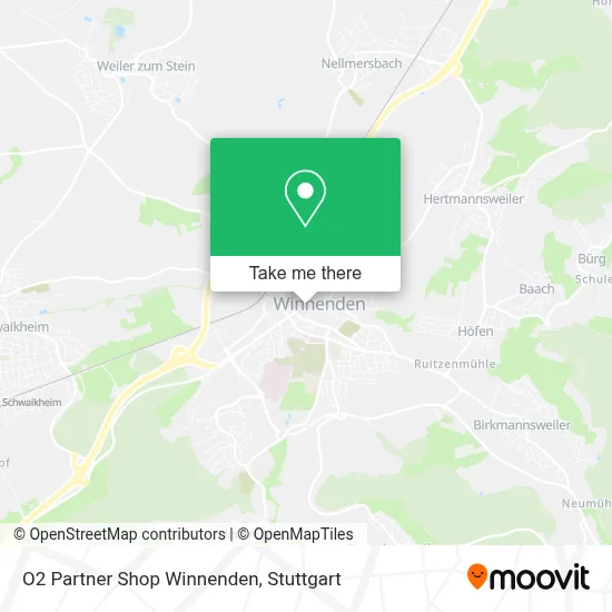 O2 Partner Shop Winnenden map