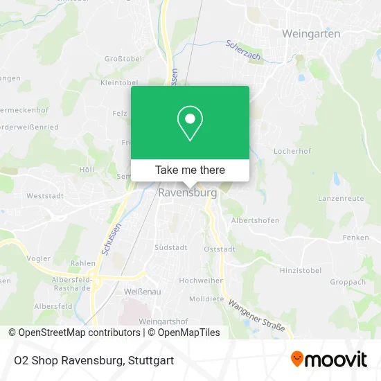 O2 Shop Ravensburg map