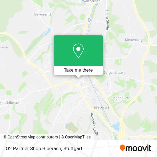O2 Partner Shop Biberach map