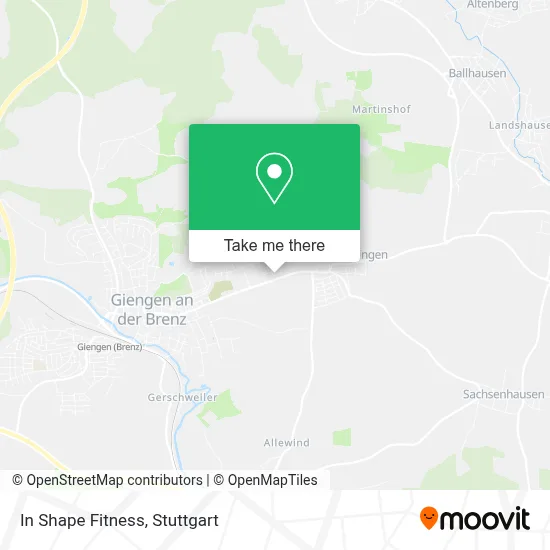 In Shape Fitness map