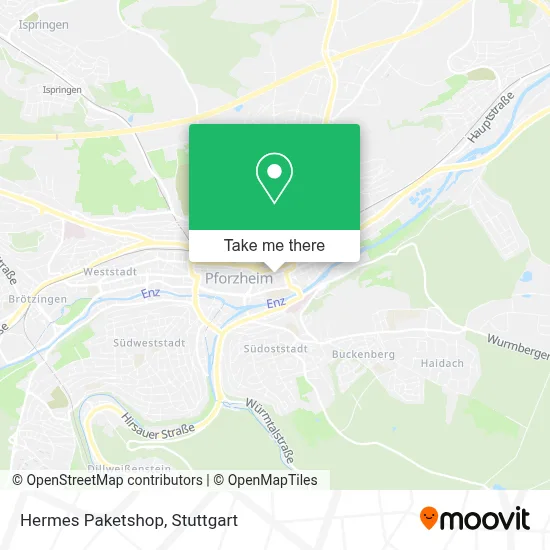 Hermes Paketshop map