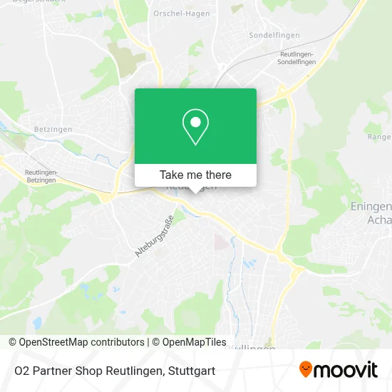 O2 Partner Shop Reutlingen map
