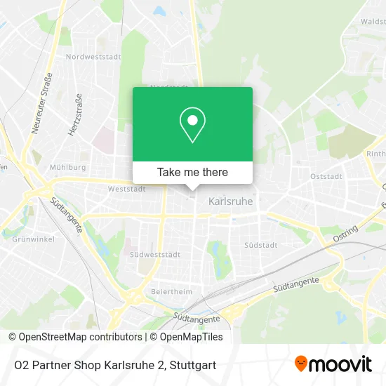 O2 Partner Shop Karlsruhe 2 map