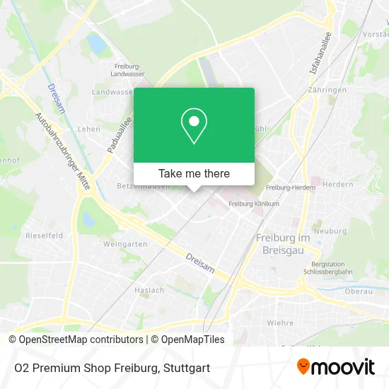 O2 Premium Shop Freiburg map