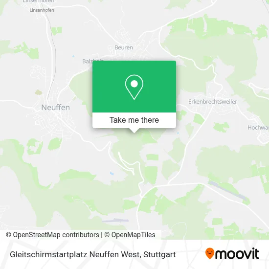 Gleitschirmstartplatz Neuffen West map