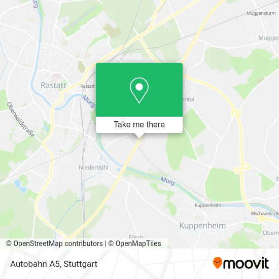 Autobahn A5 map