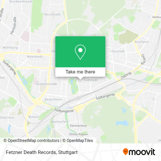 Fetzner Death Records map