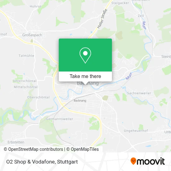 O2 Shop & Vodafone map