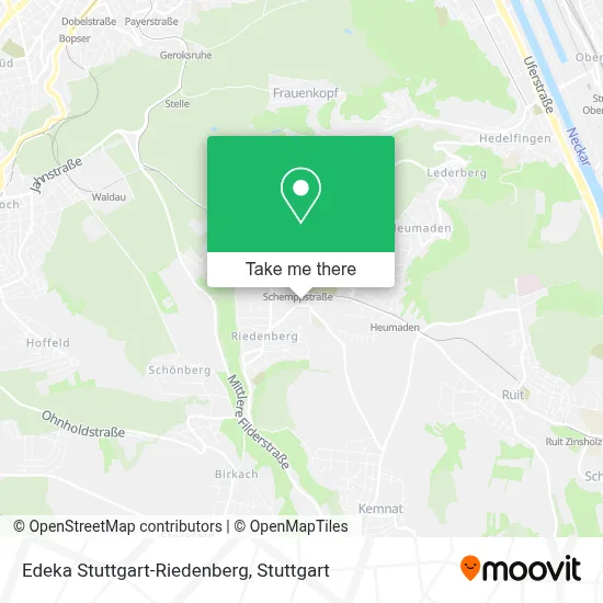 Edeka Stuttgart-Riedenberg map