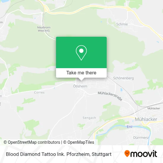 Blood Diamond Tattoo Ink. Pforzheim map