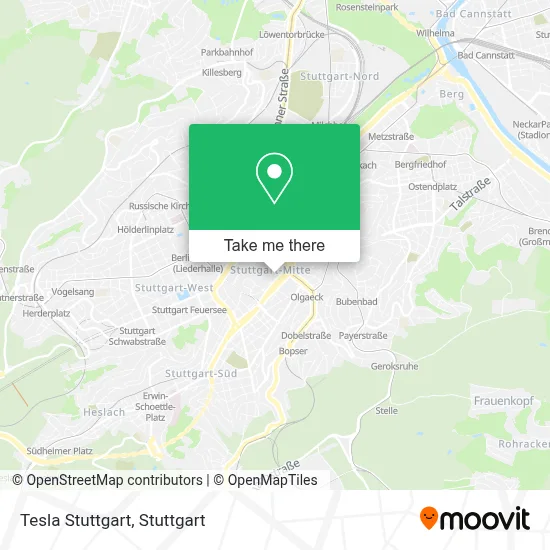 Tesla Stuttgart map