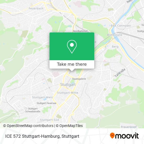 ICE 572 Stuttgart-Hamburg map