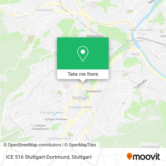 Карта ICE 516 Stuttgart-Dortmund