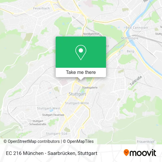 Карта EC 216 München - Saarbrücken