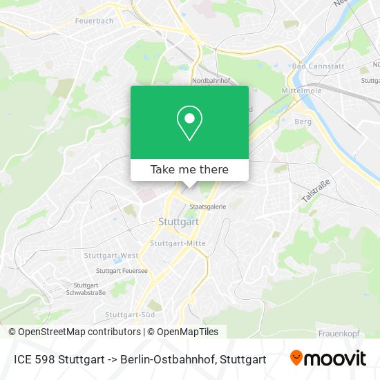 ICE 598 Stuttgart -> Berlin-Ostbahnhof map