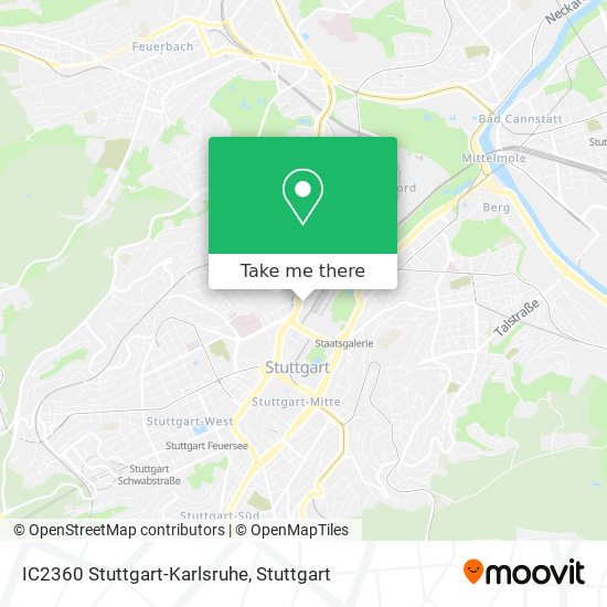 IC2360 Stuttgart-Karlsruhe map