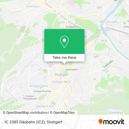 Карта IC 2385 Gäubahn (IC2)