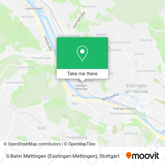 Карта S-Bahn Mettingen (Esslingen-Mettingen)