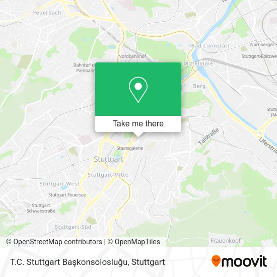 Карта T.C. Stuttgart Başkonsolosluğu