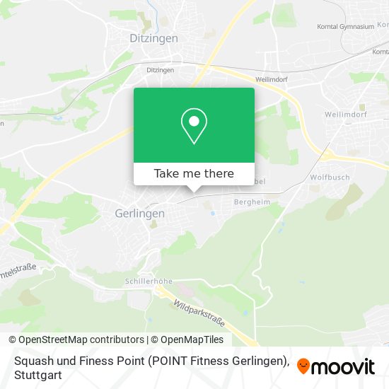 Squash und Finess Point (POINT Fitness Gerlingen) map