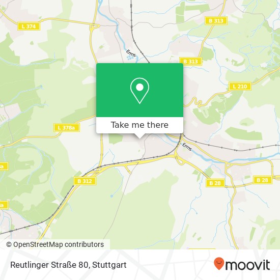 Карта Reutlinger Straße 80