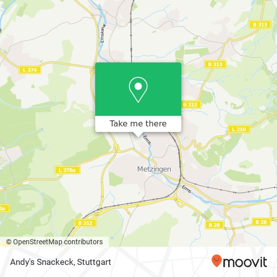 Карта Andy's Snackeck, Senefelderstraße 72555 Metzingen