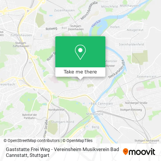 Карта Gaststatte Frei Weg - Vereinsheim Musikverein Bad Cannstatt