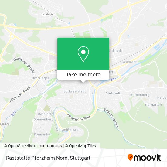 Raststatte Pforzheim Nord map