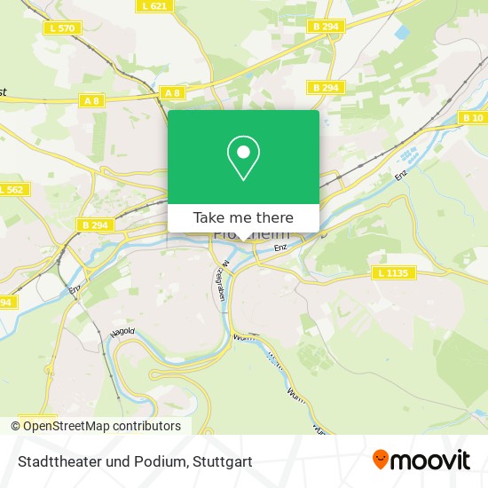 Stadttheater und Podium map