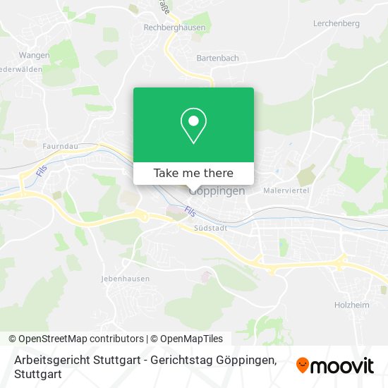 Карта Arbeitsgericht Stuttgart - Gerichtstag Göppingen