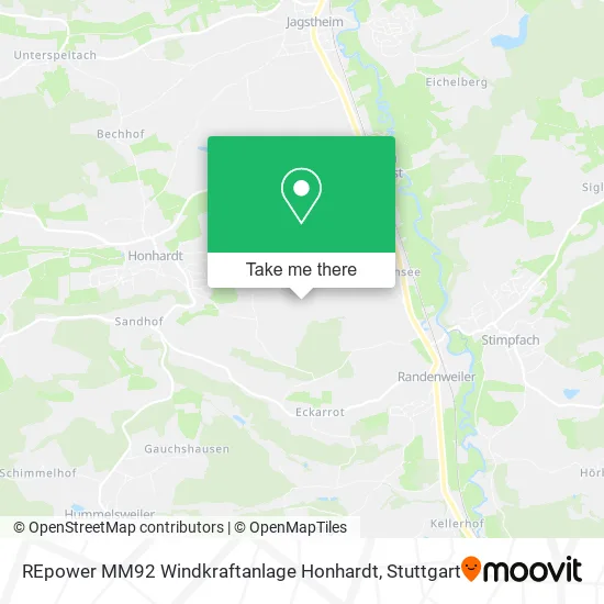 Карта REpower MM92 Windkraftanlage Honhardt