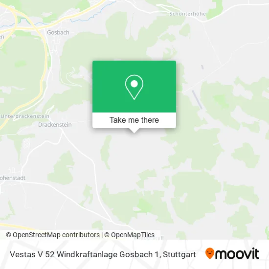 Карта Vestas V 52 Windkraftanlage Gosbach 1