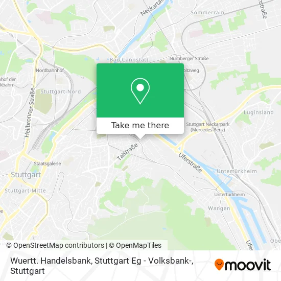 Карта Wuertt. Handelsbank, Stuttgart Eg - Volksbank-