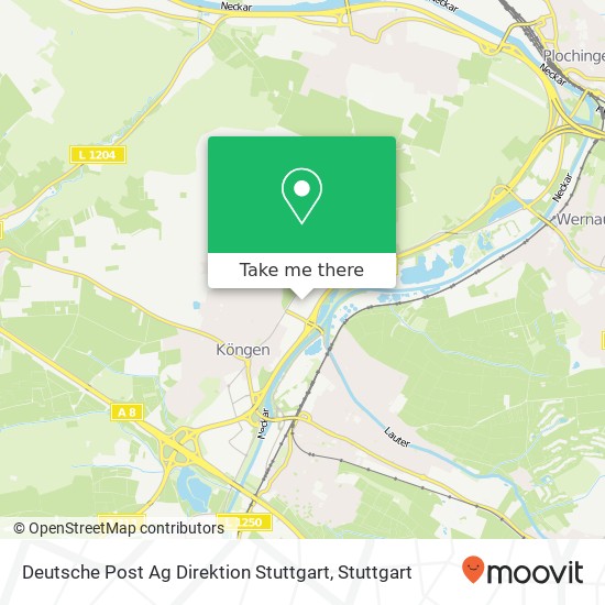 Deutsche Post Ag Direktion Stuttgart map