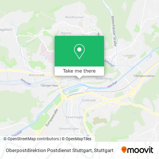 Карта Oberpostdirektion Postdienst Stuttgart
