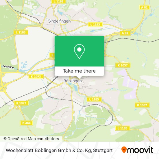 Карта Wochenblatt Böblingen Gmbh & Co. Kg