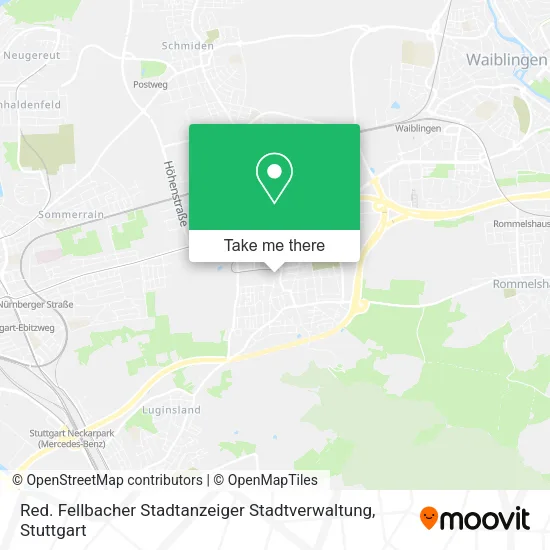 Карта Red. Fellbacher Stadtanzeiger Stadtverwaltung